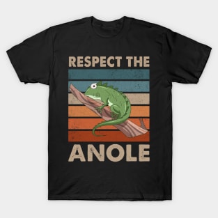 Respect The Anole Cute Lizard Reptile Lover T-Shirt